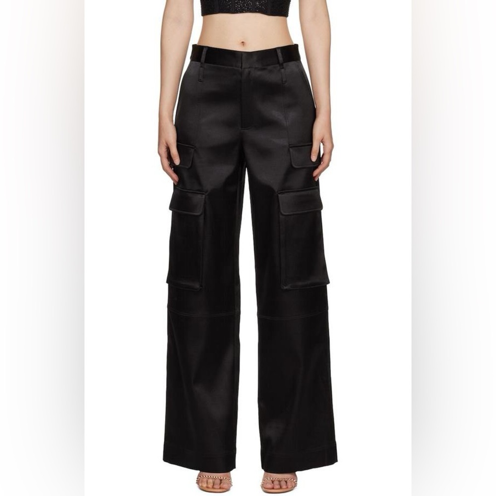 Frame Denim Black Wide Leg Cargo Pants
